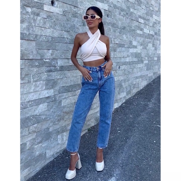 Zara Off White Chunky High Heeled Platform Shoes - Picture 5 of 17